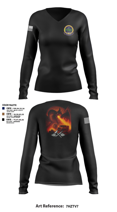 900 Division 83535316 Women's Long Sleeve V-neck Shirt - 107