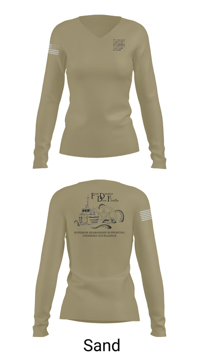 Naval Submarine Support Facility Women's Long Sleeve V-neck Shirt - 92