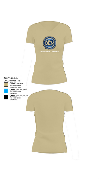 Womens Short Sleeve Vneck Shirt, Oregon Emergency Management, Police, Teamtime, Team time, sublimation, custom sports apparel, team uniforms, spirit wear, spiritwear, sports uniforms, custom shirts, team store, custom team store, fundraiser sports, apparel fundraiser