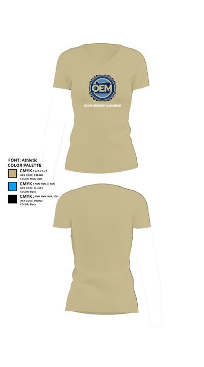 Oregon Emergency Management 48984222 Women's Short Sleeve V-neck Shirt - 80