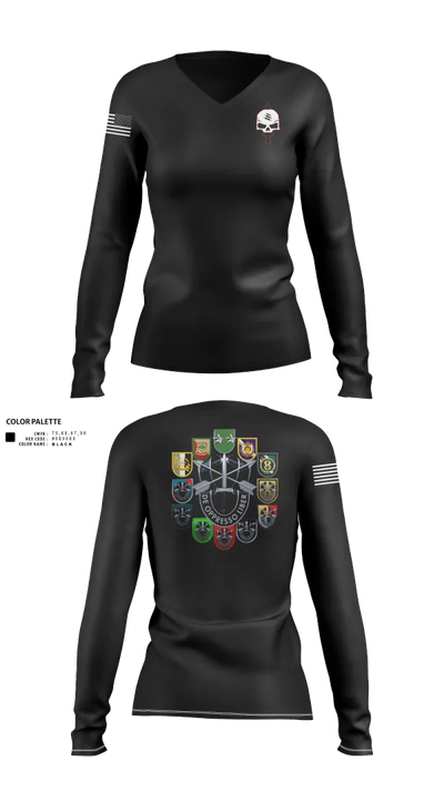 HHC, 528th Sustainment Brigade (SO)(A) Women's Long Sleeve V-neck Shirt - 21