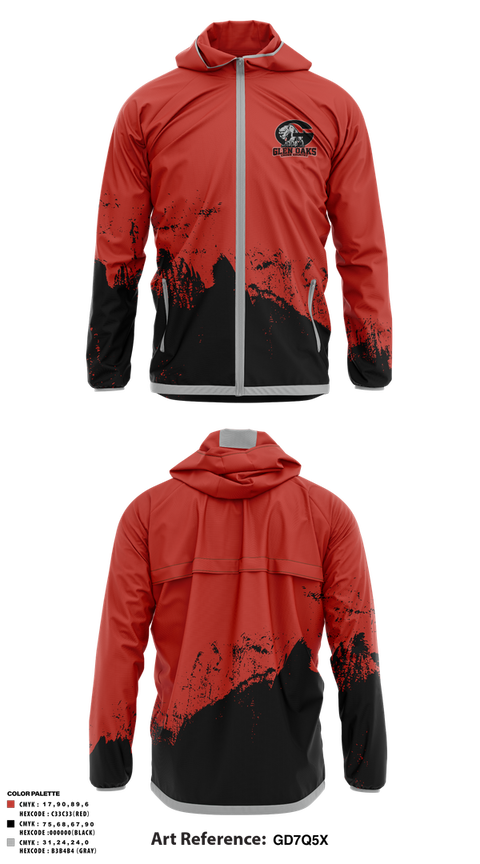 Windbreaker, Glen Oaks High School Cross Country, Cross Country, Teamtime, Team time, sublimation, custom sports apparel, team uniforms, spirit wear, spiritwear, sports uniforms, custom shirts, team store, custom team store, fundraiser sports, apparel fundraiser