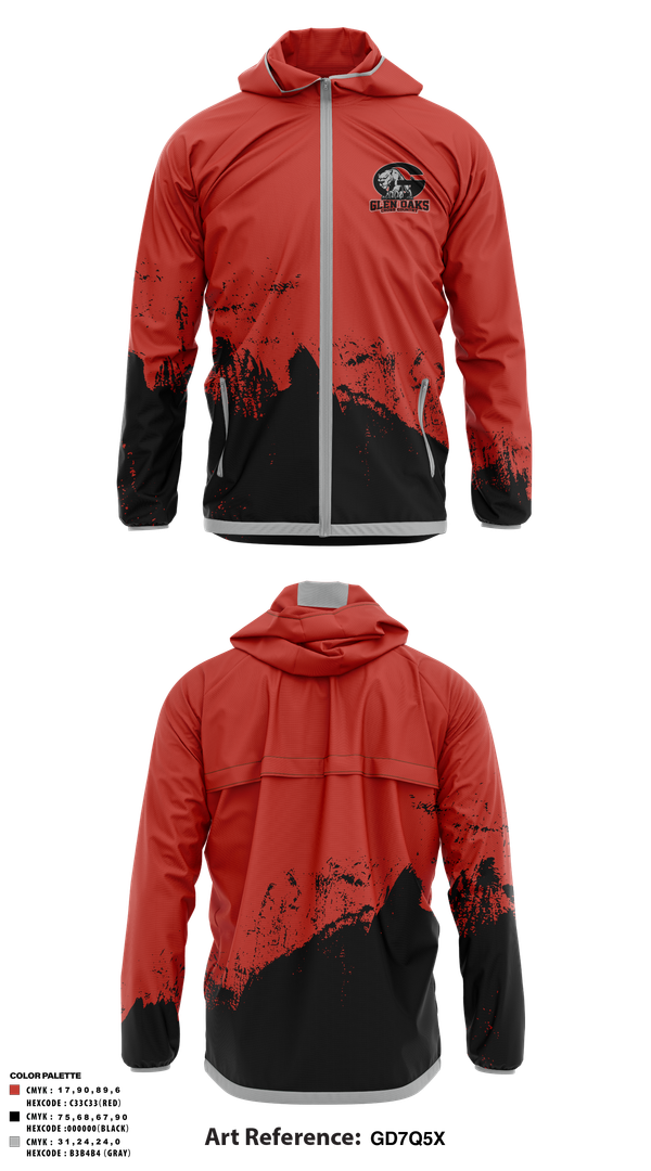 Windbreaker, Glen Oaks High School Cross Country, Cross Country, Teamtime, Team time, sublimation, custom sports apparel, team uniforms, spirit wear, spiritwear, sports uniforms, custom shirts, team store, custom team store, fundraiser sports, apparel fundraiser