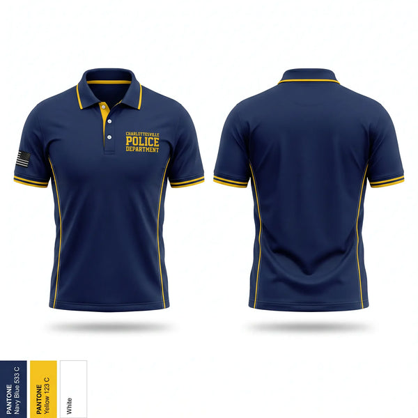 Short Sleeve Performance Polo, Charlottesville Police Department, Police, Teamtime, Team time, sublimation, custom sports apparel, team uniforms, spirit wear, spiritwear, sports uniforms, custom shirts, team store, custom team store, fundraiser sports, apparel fundraiser