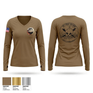 Womens Long Sleeve Vneck Shirt, Uss Missouri, Navy, Teamtime, Team time, sublimation, custom sports apparel, team uniforms, spirit wear, spiritwear, sports uniforms, custom shirts, team store, custom team store, fundraiser sports, apparel fundraiser