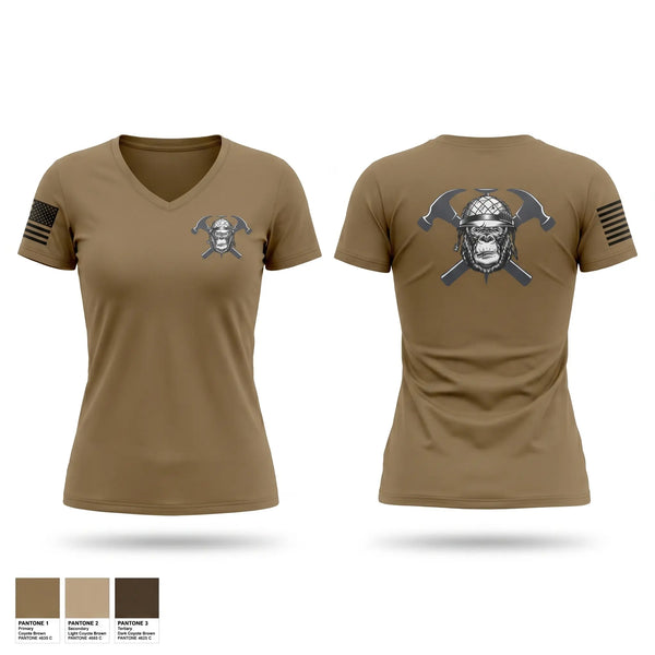 Womens Short Sleeve Vneck Shirt, HEAVY HITTERS, Army, Teamtime, Team time, sublimation, custom sports apparel, team uniforms, spirit wear, spiritwear, sports uniforms, custom shirts, team store, custom team store, fundraiser sports, apparel fundraiser