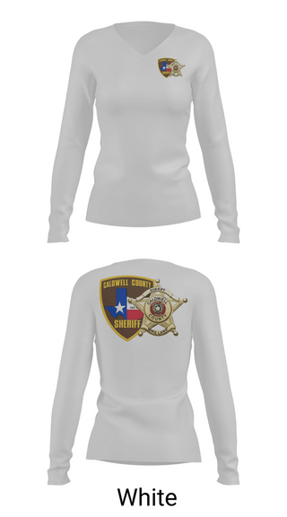 Womens Long Sleeve Vneck Shirt, Caldwell County Sheriff’s Office, Police, Teamtime, Team time, sublimation, custom sports apparel, team uniforms, spirit wear, spiritwear, sports uniforms, custom shirts, team store, custom team store, fundraiser sports, apparel fundraiser