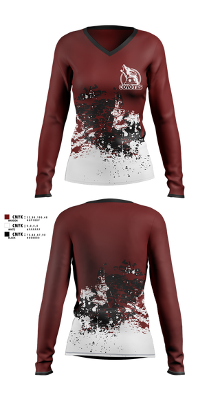 Womens Long Sleeve Vneck Shirt, AYSO 665, Spirit Store, Teamtime, Team time, sublimation, custom sports apparel, team uniforms, spirit wear, spiritwear, sports uniforms, custom shirts, team store, custom team store, fundraiser sports, apparel fundraiser