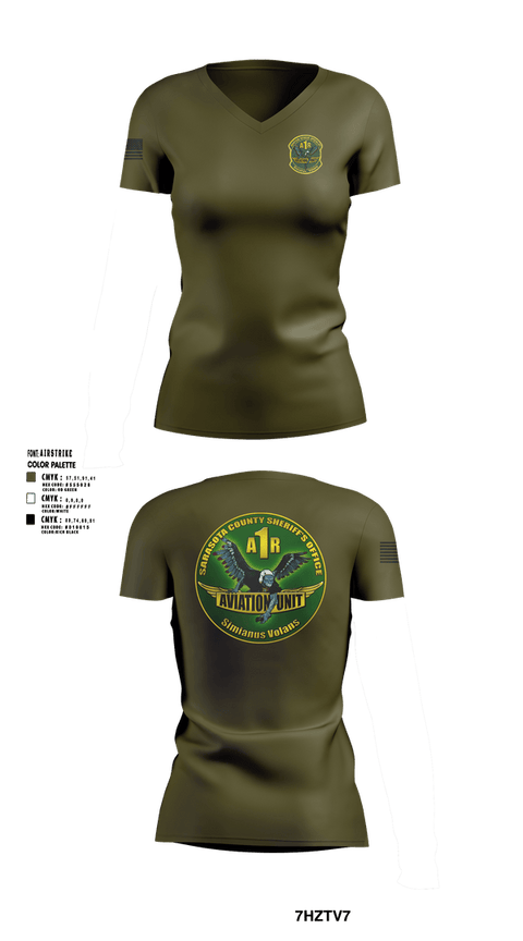 Womens Short Sleeve Vneck Shirt, Sarasota County Sheriff’s Office Aviation Unit, Police, Teamtime, Team time, sublimation, custom sports apparel, team uniforms, spirit wear, spiritwear, sports uniforms, custom shirts, team store, custom team store, fundraiser sports, apparel fundraiser