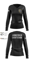 Livingston Co Sheriff K9 Women's Long Sleeve V-neck Shirt - 7