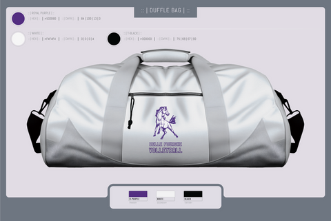 Duffle Bag, Belle Fourche Volleyball, Women's Volleyball, Teamtime, Team time, sublimation, custom sports apparel, team uniforms, spirit wear, spiritwear, sports uniforms, custom shirts, team store, custom team store, fundraiser sports, apparel fundraiser