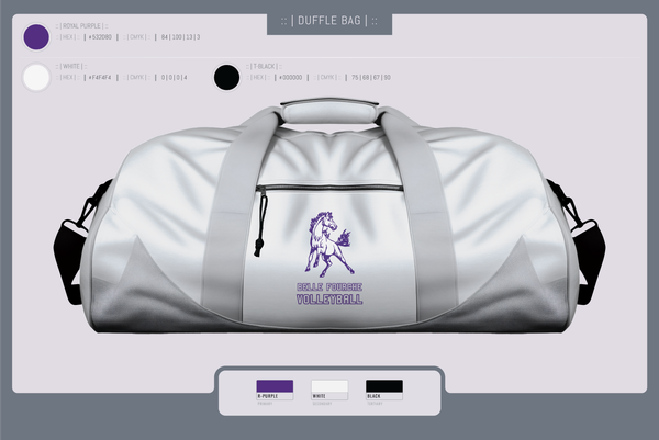 Duffle Bag, Belle Fourche Volleyball, Women's Volleyball, Teamtime, Team time, sublimation, custom sports apparel, team uniforms, spirit wear, spiritwear, sports uniforms, custom shirts, team store, custom team store, fundraiser sports, apparel fundraiser