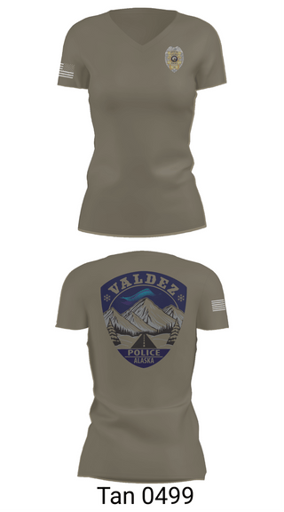 Womens Short Sleeve Vneck Shirt, Valdez Police Department, Police, Teamtime, Team time, sublimation, custom sports apparel, team uniforms, spirit wear, spiritwear, sports uniforms, custom shirts, team store, custom team store, fundraiser sports, apparel fundraiser