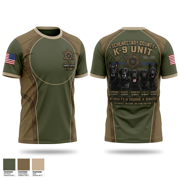 Short Sleeve Performance Shirt, Schenectady County Sheriff K9, Police, Teamtime, Team time, sublimation, custom sports apparel, team uniforms, spirit wear, spiritwear, sports uniforms, custom shirts, team store, custom team store, fundraiser sports, apparel fundraiser