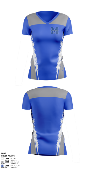 Womens Short Sleeve Vneck Shirt, Midview Middies, Cheer, Teamtime, Team time, sublimation, custom sports apparel, team uniforms, spirit wear, spiritwear, sports uniforms, custom shirts, team store, custom team store, fundraiser sports, apparel fundraiser