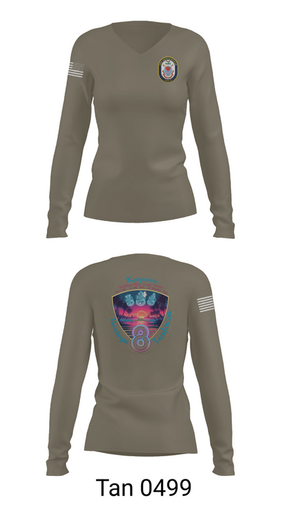 USS Bougainville CPO 89131174 Women's Long Sleeve V-neck Shirt - 73