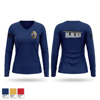 Womens Long Sleeve Vneck Shirt, City of Lake Geneva Police Department, Police, Teamtime, Team time, sublimation, custom sports apparel, team uniforms, spirit wear, spiritwear, sports uniforms, custom shirts, team store, custom team store, fundraiser sports, apparel fundraiser