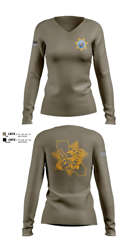 Womens Long Sleeve Vneck Shirt, 151, Police, Teamtime, Team time, sublimation, custom sports apparel, team uniforms, spirit wear, spiritwear, sports uniforms, custom shirts, team store, custom team store, fundraiser sports, apparel fundraiser