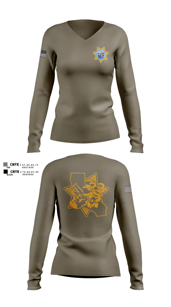 Womens Long Sleeve Vneck Shirt, 151, Police, Teamtime, Team time, sublimation, custom sports apparel, team uniforms, spirit wear, spiritwear, sports uniforms, custom shirts, team store, custom team store, fundraiser sports, apparel fundraiser