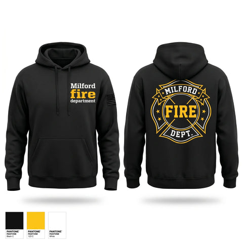 Hoodie, Milford fire department, Fire Department, Teamtime, Team time, sublimation, custom sports apparel, team uniforms, spirit wear, spiritwear, sports uniforms, custom shirts, team store, custom team store, fundraiser sports, apparel fundraiser
