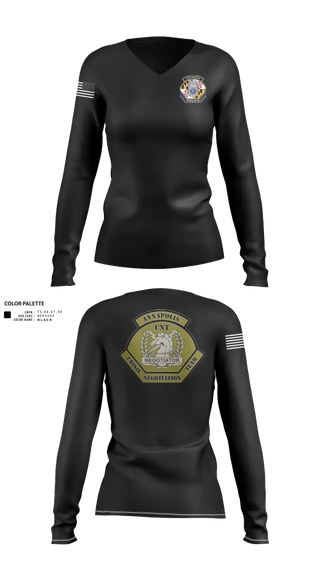Womens Long Sleeve Vneck Shirt, Crisis Negotiation Team, Police, Teamtime, Team time, sublimation, custom sports apparel, team uniforms, spirit wear, spiritwear, sports uniforms, custom shirts, team store, custom team store, fundraiser sports, apparel fundraiser