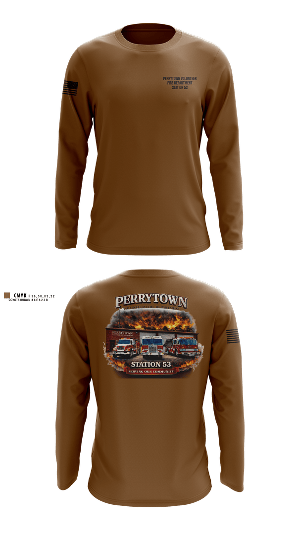 Long Sleeve Performance Shirt, Perrytown Volunteer Fire Department, Fire Department, Teamtime, Team time, sublimation, custom sports apparel, team uniforms, spirit wear, spiritwear, sports uniforms, custom shirts, team store, custom team store, fundraiser sports, apparel fundraiser