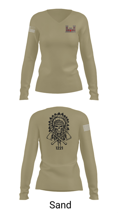 1221st Route Clearance Co. 10953211 Women's Long Sleeve V-neck Shirt - 92