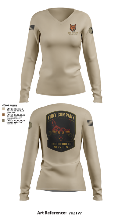 Unscheduled Service 19126504 Women's Long Sleeve V-neck Shirt - 1