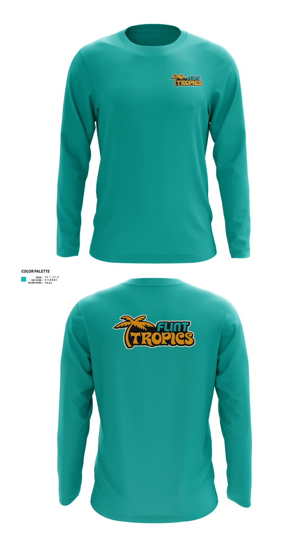 Long Sleeve Performance Shirt, Flint Tropics, , Teamtime, Team time, sublimation, custom sports apparel, team uniforms, spirit wear, spiritwear, sports uniforms, custom shirts, team store, custom team store, fundraiser sports, apparel fundraiser