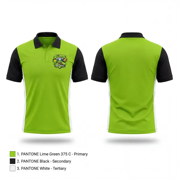 Short Sleeve Performance Polo, Slime Squad, Softball, Teamtime, Team time, sublimation, custom sports apparel, team uniforms, spirit wear, spiritwear, sports uniforms, custom shirts, team store, custom team store, fundraiser sports, apparel fundraiser