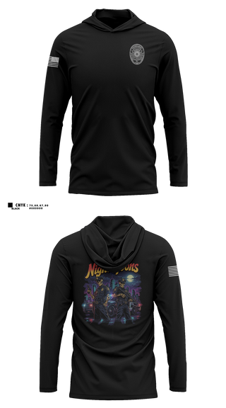 Long Sleeve Hooded Sun Shirt, Shamokin City Police, Police, Teamtime, Team time, sublimation, custom sports apparel, team uniforms, spirit wear, spiritwear, sports uniforms, custom shirts, team store, custom team store, fundraiser sports, apparel fundraiser