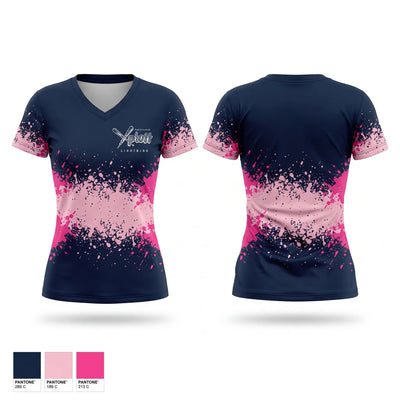 East Greenbush Xpress Lightning Women's Short Sleeve V-neck Shirt - 1