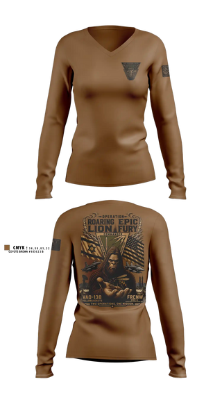 Womens Long Sleeve Vneck Shirt, FRCNW EMU A, Navy, Teamtime, Team time, sublimation, custom sports apparel, team uniforms, spirit wear, spiritwear, sports uniforms, custom shirts, team store, custom team store, fundraiser sports, apparel fundraiser