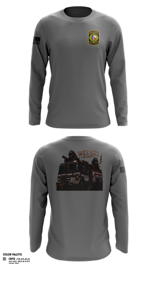Long Sleeve Performance Shirt, WCESD1 B shift, Fire Department, Teamtime, Team time, sublimation, custom sports apparel, team uniforms, spirit wear, spiritwear, sports uniforms, custom shirts, team store, custom team store, fundraiser sports, apparel fundraiser