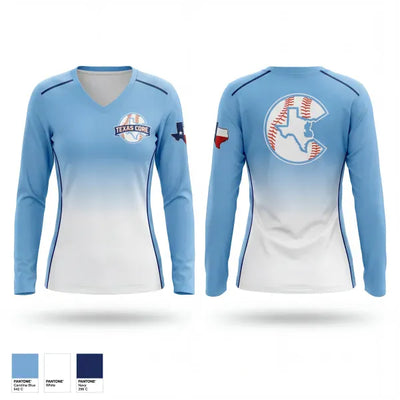 Texas Core Baseball 88016282 Women's Long Sleeve V-neck Shirt - 1