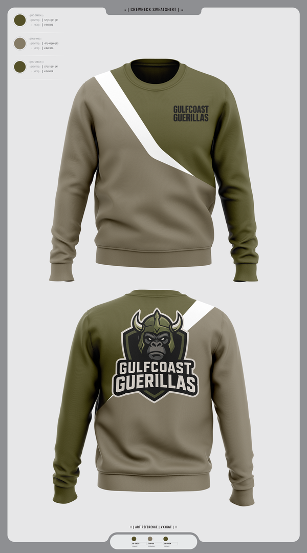 Crew Neck Sweatshirt, Gulfcoast Guerillas, , Teamtime, Team time, sublimation, custom sports apparel, team uniforms, spirit wear, spiritwear, sports uniforms, custom shirts, team store, custom team store, fundraiser sports, apparel fundraiser