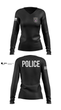 PERRY POLICE DEPARTMENT Women's Long Sleeve V-neck Shirt - 11