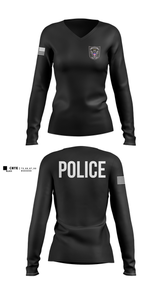 Womens Long Sleeve Vneck Shirt, PERRY POLICE DEPARTMENT, Police, Teamtime, Team time, sublimation, custom sports apparel, team uniforms, spirit wear, spiritwear, sports uniforms, custom shirts, team store, custom team store, fundraiser sports, apparel fundraiser