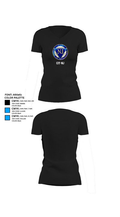 CIT-NJ 13700675 Women's Short Sleeve V-neck Shirt - 23