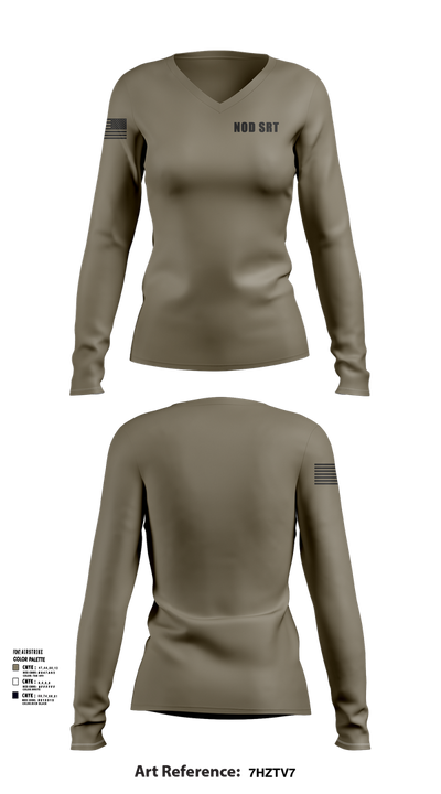 NOD SRT 79617066 Women's Long Sleeve V-neck Shirt - 103