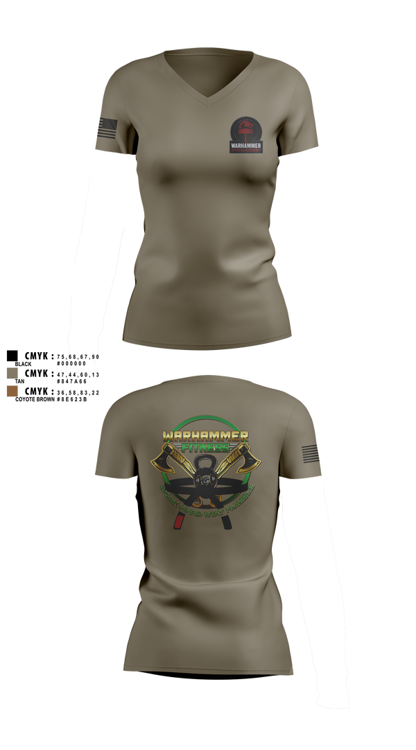 Womens Short Sleeve Vneck Shirt, Warhammer Fitness, , Teamtime, Team time, sublimation, custom sports apparel, team uniforms, spirit wear, spiritwear, sports uniforms, custom shirts, team store, custom team store, fundraiser sports, apparel fundraiser