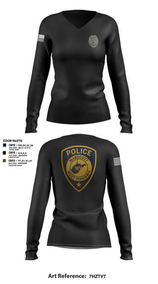 Womens Long Sleeve Vneck Shirt, Mabscott Police Department, Police, Teamtime, Team time, sublimation, custom sports apparel, team uniforms, spirit wear, spiritwear, sports uniforms, custom shirts, team store, custom team store, fundraiser sports, apparel fundraiser