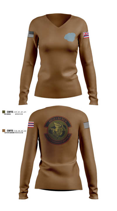 150th Electromagnetic Warfare Squadron 66679137 Women's Long Sleeve V-neck Shirt - 4