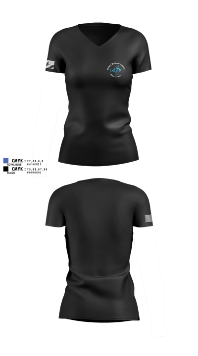 Prince William Bike Team 23723896 Women's Short Sleeve V-neck Shirt - 1