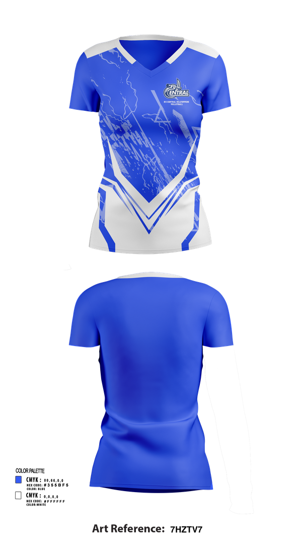Womens Short Sleeve Vneck Shirt, R-S Central Hilltoppers Volleyball, Women's Volleyball, Teamtime, Team time, sublimation, custom sports apparel, team uniforms, spirit wear, spiritwear, sports uniforms, custom shirts, team store, custom team store, fundraiser sports, apparel fundraiser