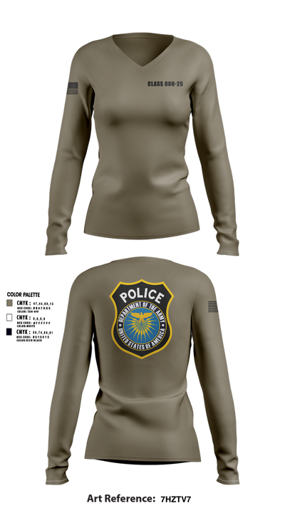 CLASS 006-25 45118207 Women's Long Sleeve V-neck Shirt - 103