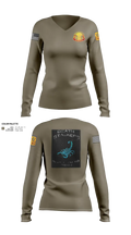 5-4 ADA A BTRY 3rd PLT 45345597 Women's Long Sleeve V-neck Shirt - 10