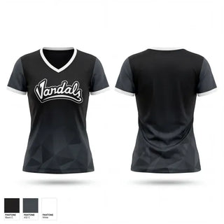 Womens Short Sleeve Vneck Shirt, Midwest Vandals, Baseball, Teamtime, Team time, sublimation, custom sports apparel, team uniforms, spirit wear, spiritwear, sports uniforms, custom shirts, team store, custom team store, fundraiser sports, apparel fundraiser