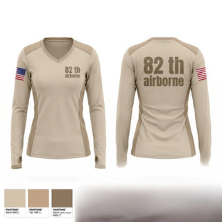 Womens Long Sleeve Vneck Shirt, 82 th airborne, Army, Teamtime, Team time, sublimation, custom sports apparel, team uniforms, spirit wear, spiritwear, sports uniforms, custom shirts, team store, custom team store, fundraiser sports, apparel fundraiser