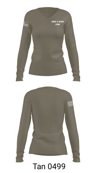 HHT 1-299 CAV 85526917 Women's Long Sleeve V-neck Shirt - 77